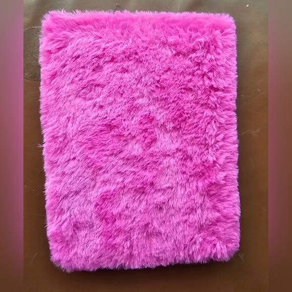 NWOT hot pink fuzzy faux fur lined paged notebook for Halloween goth festive - Picture 5 of 5